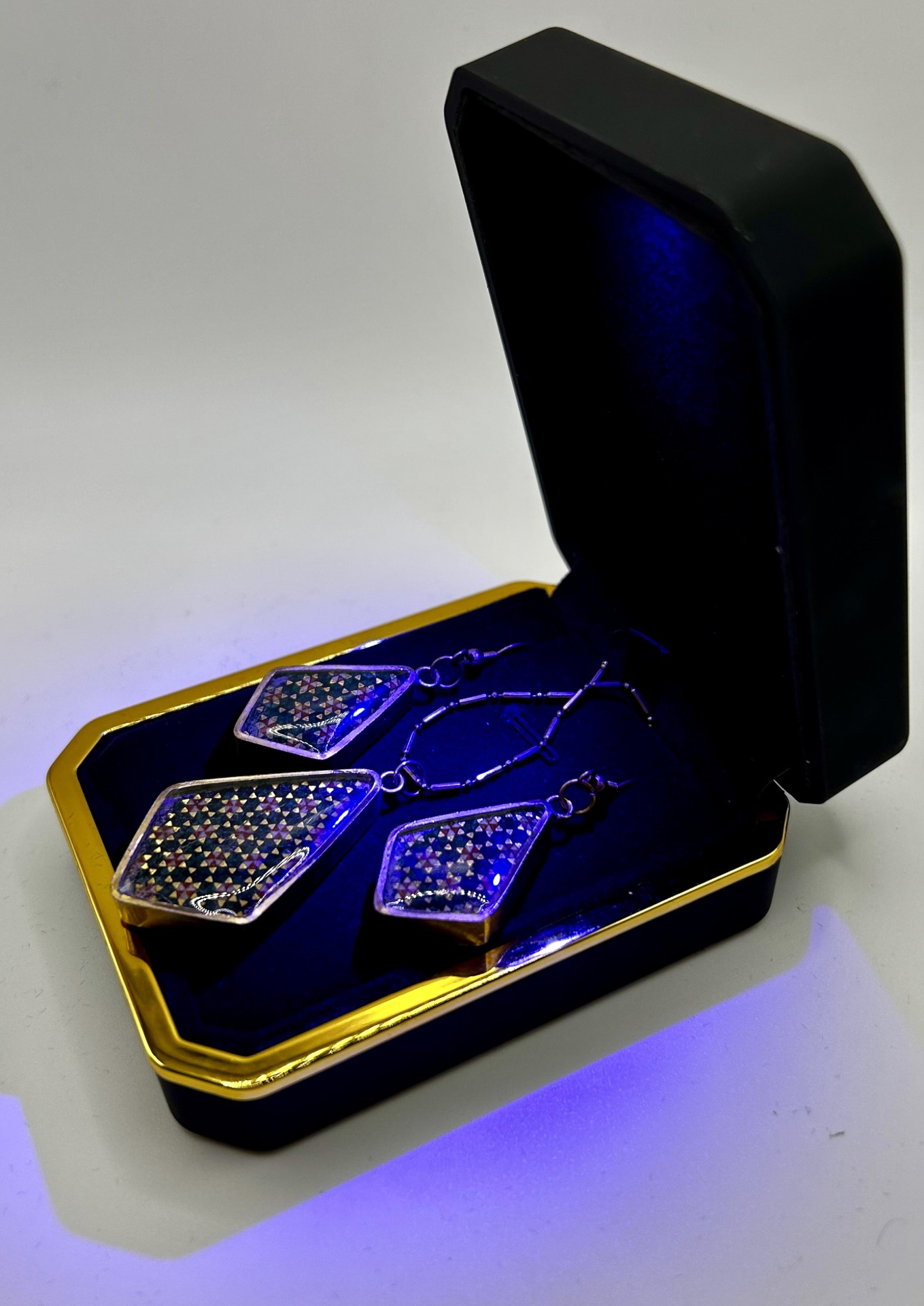 Brass & Khatam Persian Handmade Jewelry set